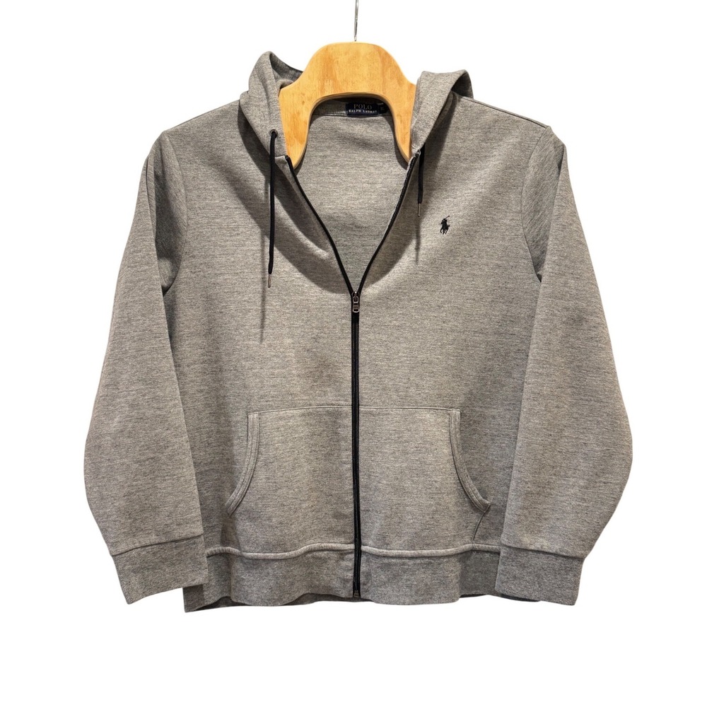 Polo Ralph Lauren Hoodie Mens XXL Gray Full Zip Pony Logo Cotton Loungewear